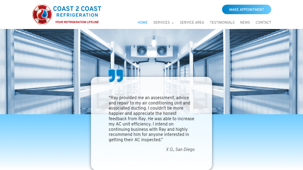 New site Launched San Diego Refrigeration & A/C Repair Coast 2